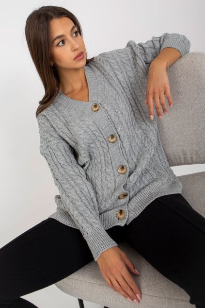 Svetr na zapínání  model 170544 Rue Paris (Velikost universal)