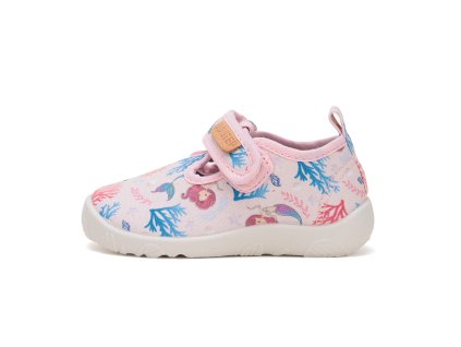 D.D.step barefoot dětské plátěné tenisky/přezůvky C086-51733A růžové