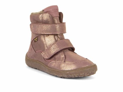 Froddo Barefoot dětské kožené zimní boty G3160232-9 Pink/Gold