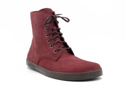 Peerko barefoot kožené kotníkové boty 2.0 Go Maroon – Vínové