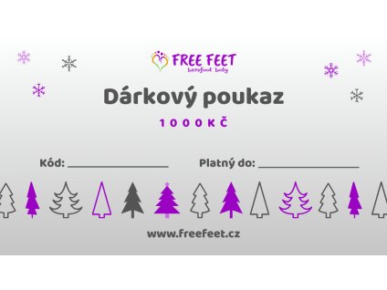 Dárkový poukaz Vánoce 1000 Kč vločka 4 šedá