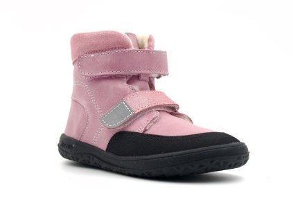 Jonap barefoot dětské zimní botys vlnou - Falco Světle růžové – SLIM