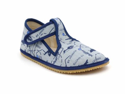 Beda Barefoot přezůvky BFN Playful užší pata/kotník Grey Aaroplane