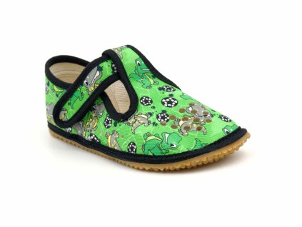 Beda Barefoot přezůvky perforované – Green Dinoball