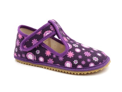Beda Barefoot přezůvky Nový tvar úzký kotník/pata Violet Flower