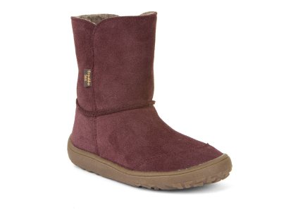Froddo Barefoot dívčí zimní boty TEX Suede G3160238-1 Bordeaux