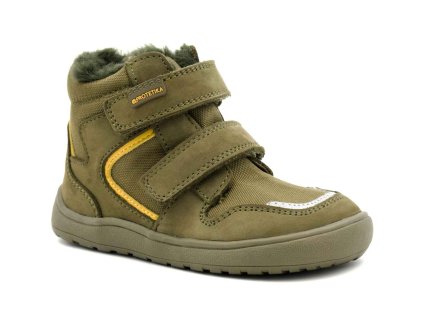 Protetika barefoot dětské zimní boty s membránou Gero Khaki zelené