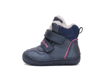 D.D.step dětské zimní barefoot boty W073-42814B modré