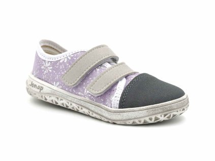 Jonap barefoot textilní tenisky Airy fialový květ