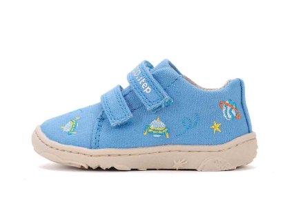 C077 51663 Bermuda Blue 01D.D.step dětské plátěné barefoot tenisky C077-51663 modré