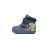 D.D.step dětské zimní barefoot boty W073-52943 modré – dinosaurus
