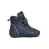 D.D.step dětské kožené zimní barefoot boty W073-42814A modré