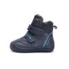D.D.step dětské kožené zimní barefoot boty W073-42814A modré
