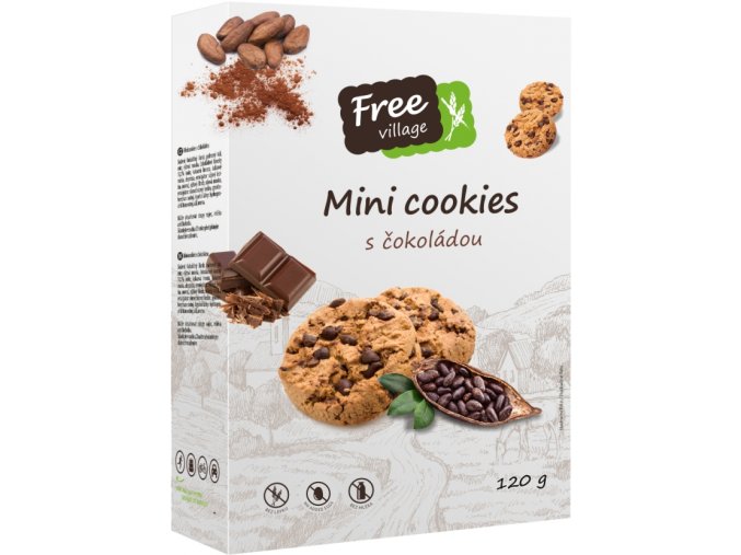 Free village Mini cookies s čokoládou, sušenky bez lepku 120 g
