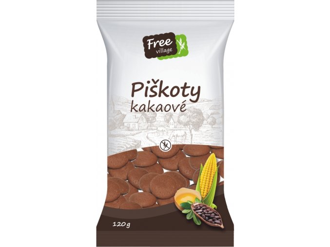 Free village Piškoty kakaové bez lepku 120 g