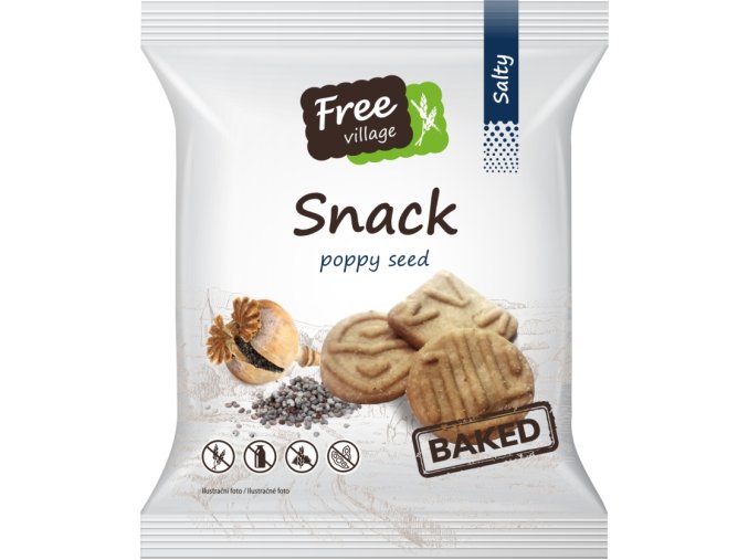 Free Village Slaný snack s mákem bez lepku 100 g