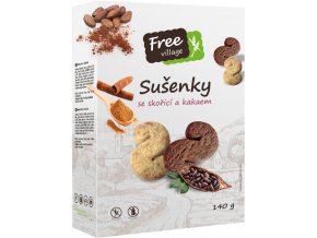 Free village Sušenky se skořicí a kakaem bez lepku 140 g