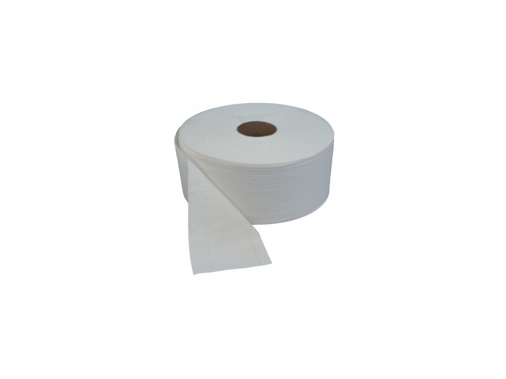 Toaletní papír JUMBO – MIDI, 6 x 185 m, 2 vrst., bílá, pro zásobník 24 cm - Karton