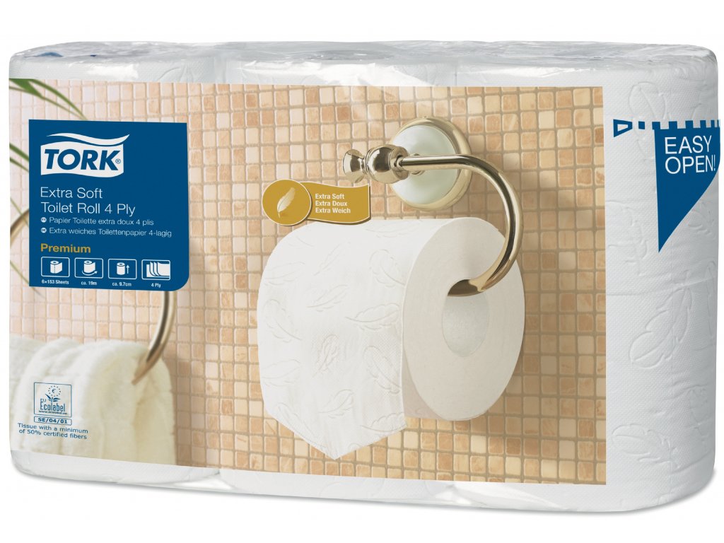 TORK 110405 – extra jemný 4vrstvý toaletní papír – konvenční role, 19,1 m - Karton