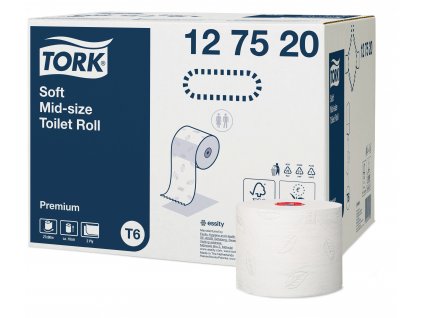 TORK 127520 – Mid–size jemný toaletní papír T6, 2vr., 90m