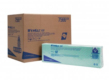 wypall x80 skladane cistici uterky zelene 10 x 25 ks 41 x 33 cm 7524