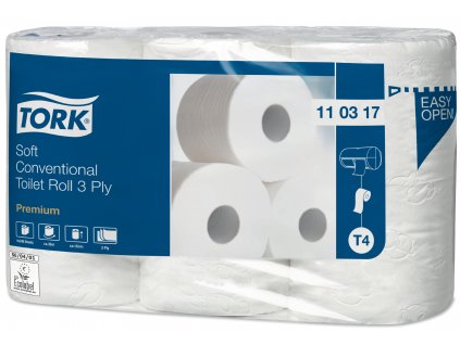 TORK 110317 – jemný 3vrstvý toaletní papír konvenční role T4, 7 x 6 rl. - Karton