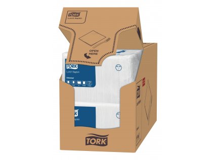 TORK 509300 – 1vrstvý bílý ubrousek – oběd, 33 x 33 cm, 1/4