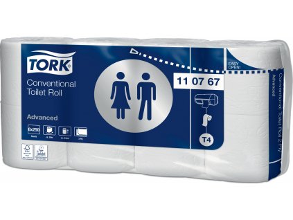 TORK 110767 – toaletní papír konvenční role T4, 2vr.., 30 m, 8 x 8 rl. - Karton