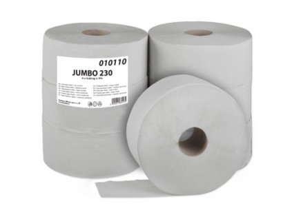 Toaletní papír JUMBO – MIDI, 6 x 240 m, 1 vrst., šedá, pro zásobník 24 cm - Karton