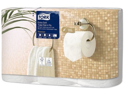 TORK 110406 – Extra jemný toaletní papír konvenční role T4, 4 vrs., 18,8 m, 7 x 6 rl. - Karton