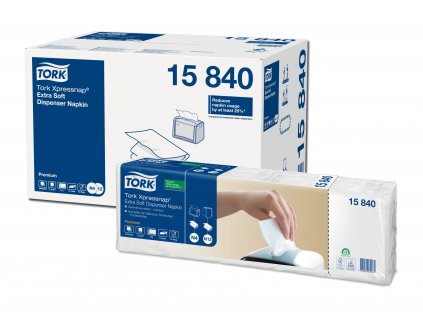 TORK 15840 – Xpressnap® extra jemné bílý ubrousek do zásobníku N4, 2vr., 8 x 500 ks - Karton