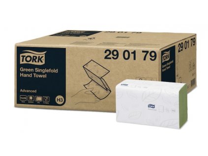 TORK 290179 – Singlefold zelené papírové ručníky, 2 vrst., 15 x 250 ks - Karton
