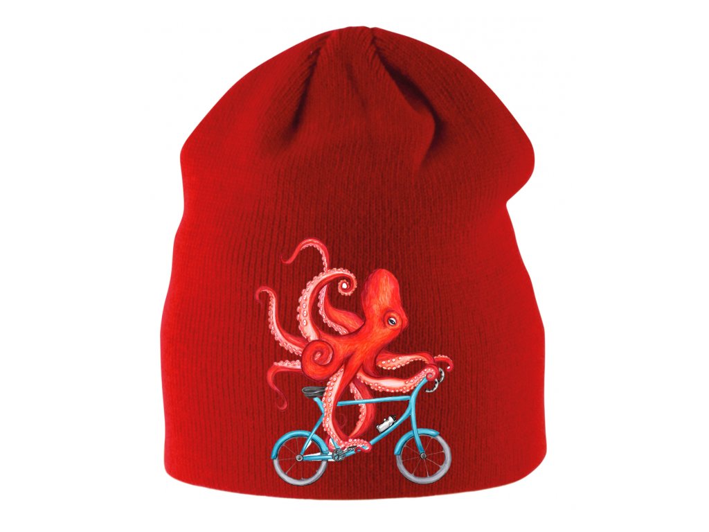 Dětská zimní čepice Cyklista Chobotnice