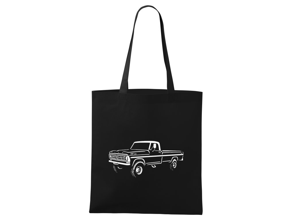 Shopping bag black Vintage Truck Připraven Na Práci