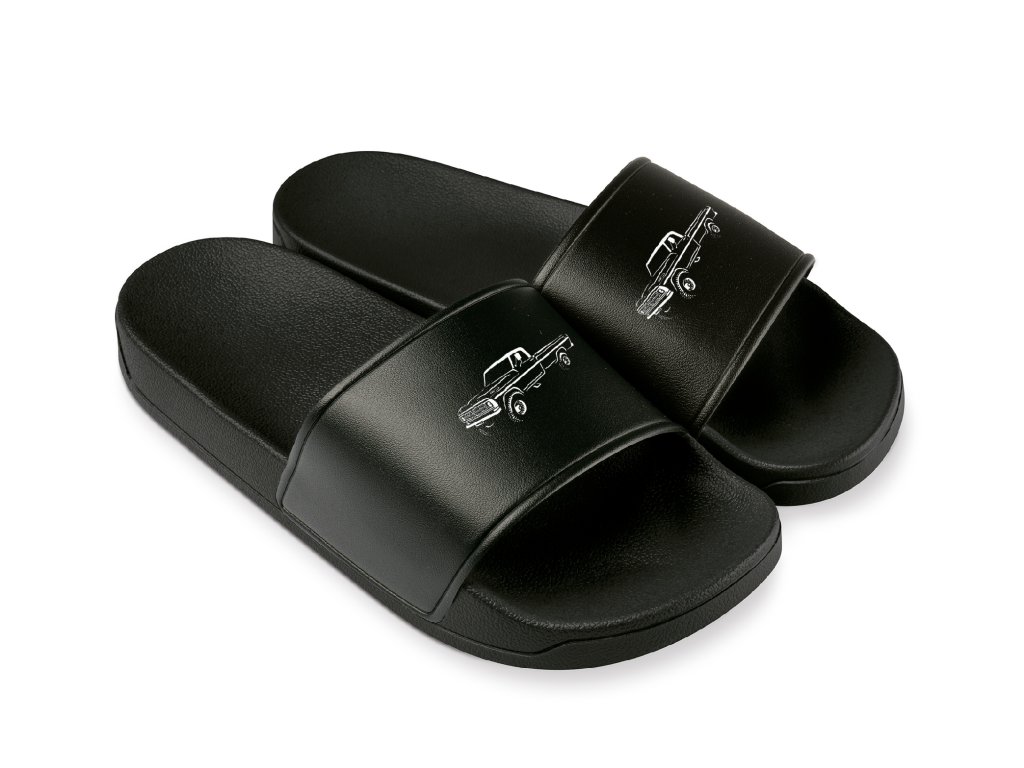 Slippers black Vintage Truck Připraven Na Práci