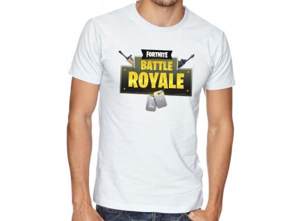 pánské bílé tričko fortnite battle royale