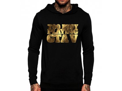 Unisex černá mikina s kapucí GTA zaneprázdněn hraním