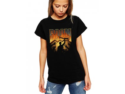 dámské černé tričko DOOM Boom