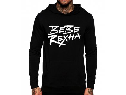 Unisex černá mikina s kapucí Bebe Rexha