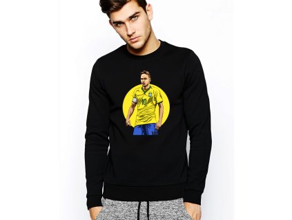 unisex černá mikina bez kapuce neymar brazílie