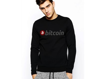 Unisex černá mikina s kapucí bitcoin