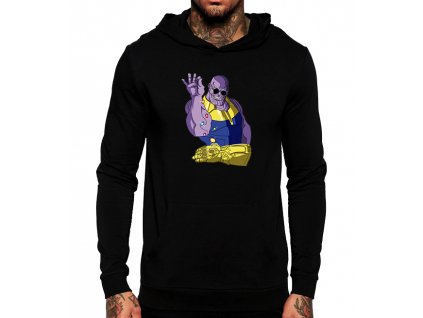 unisex černá mikina s kapucí thanos kameny nekonečna