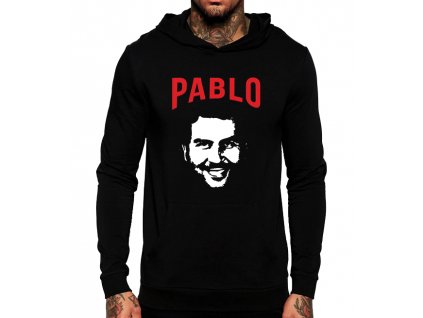 Unisex černá mikina s kapucí pablo escobar