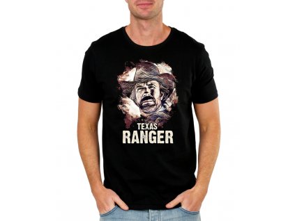 pánské černé tričko Chuck Norris texas ranger