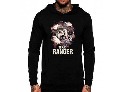 unisex černá mikina s kapucí Chuck Norris texas ranger