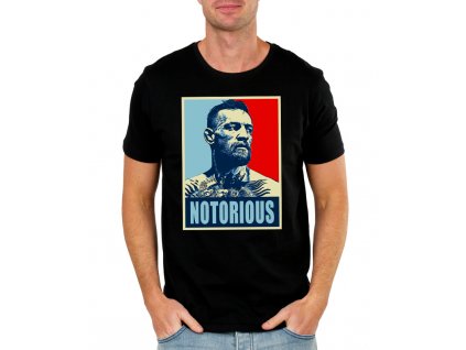 pánské černé tričko conor mcgregor notorious