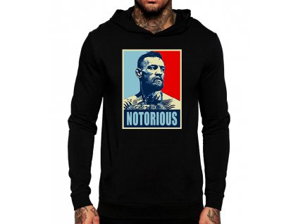 unisex černá mikina s kapucí conor mcgregor notorious