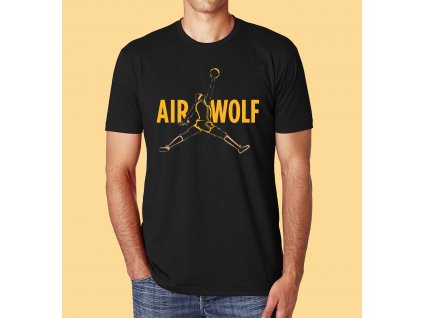 pánské černé tričko s potiskem air jordan wolf parodie na nike air jordan