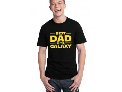 pánské černé tričko nejlepší táta v galaxii