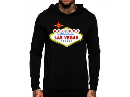 unisex černá mikina s kapucí vítejte do las vegas